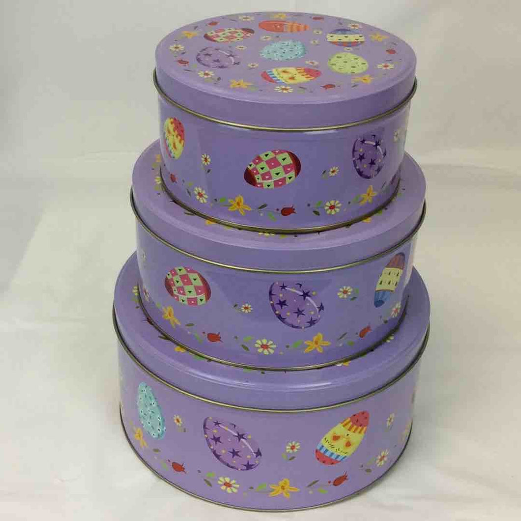 EASTER TIN S/3 1/2/3LB COOKIE GLOSSY
