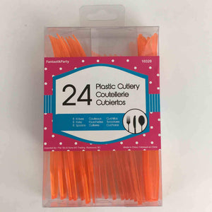 CUTLERY BOXED ORANGE 24pcs