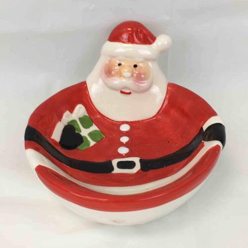 CMAS GIFT PORCELIN SANTA CANDY BOWL