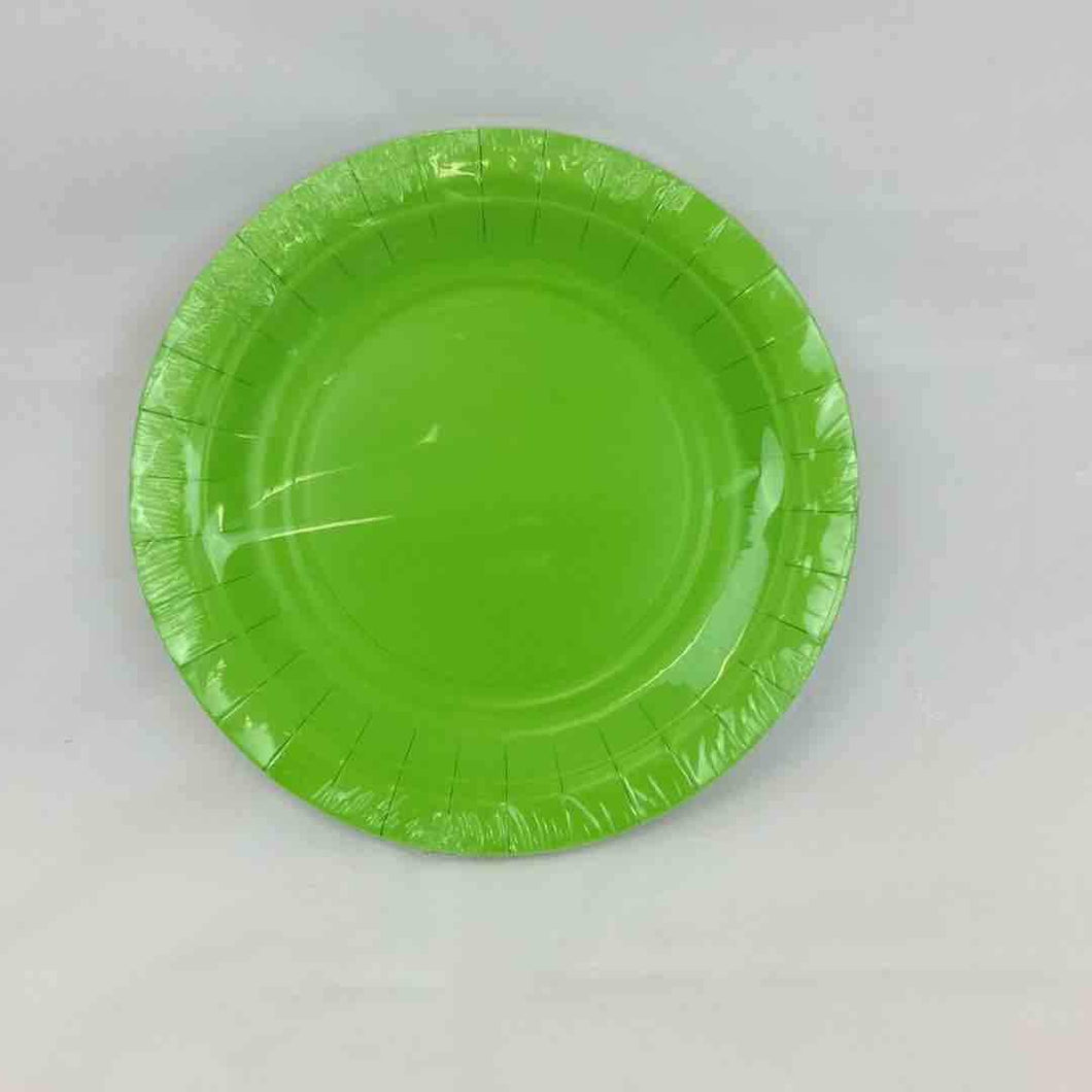 SOLID APPLE GREEN PLATES 7in 16pcs