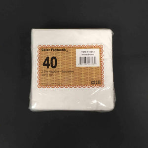 SOLID WHITE NAPKIN BEVERAGE 40pcs