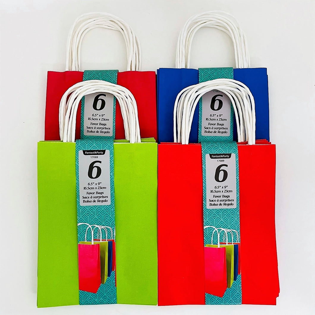 GIFT BAG KRAFT BUNDLE COLOR 6PCS