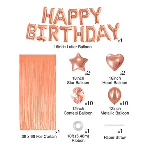 BIRTHDAY BALLOON DECORATION KIT ROSE GOLD