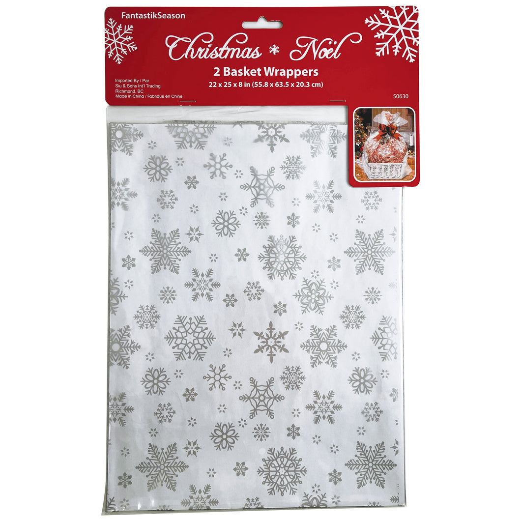 BASKET WRAPPERS Snowflakes 2pcs