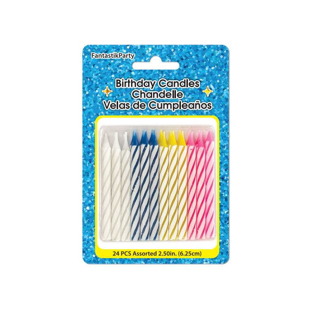 BIRTHDAY CANDLE SPIRAL 24pcs