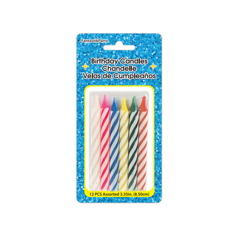 BIRTHDAY CANDLE SPIRAL JUMBO 12pcs