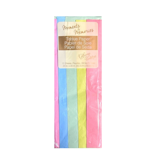 TISSUE PAPER 10CT STEP FOLD MULTICOLOR PASTEL