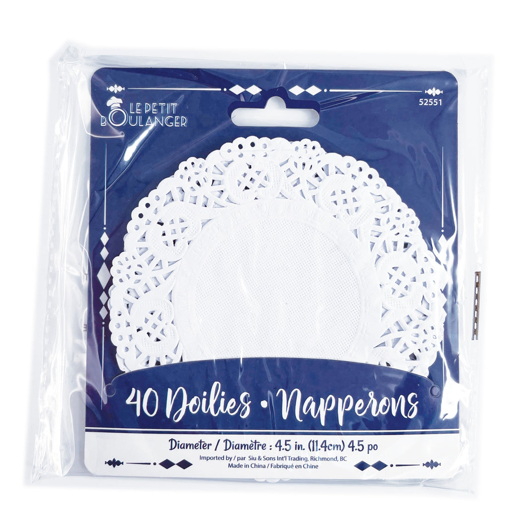 PAPER DOILIES WHITE 40PCS 4.5