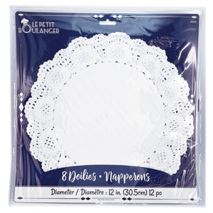 PAPER DOILIES WHITE  8PCS 12"