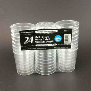 PLASTIC SHOT GLASSES CLEAR 24pcs