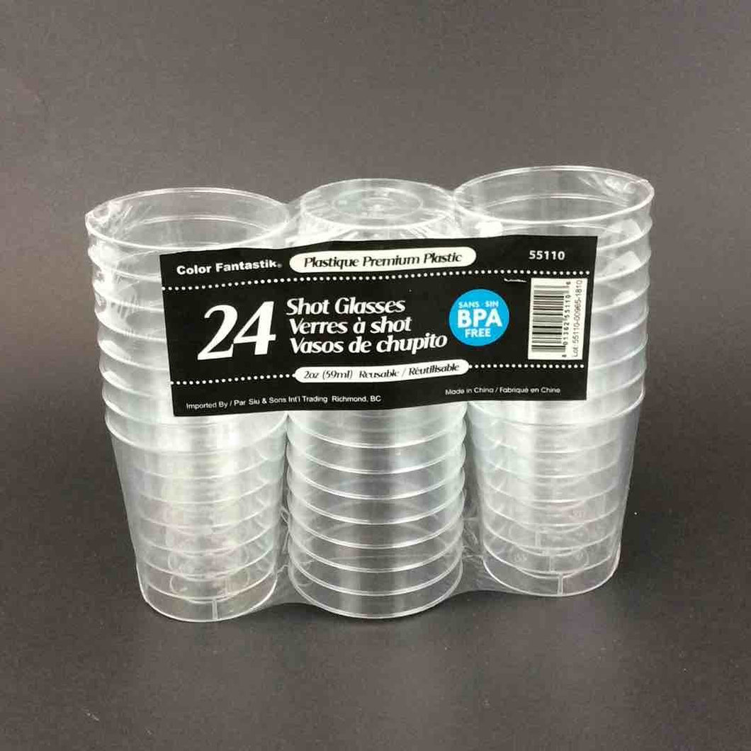 PLASTIC SHOT GLASSES CLEAR 24pcs