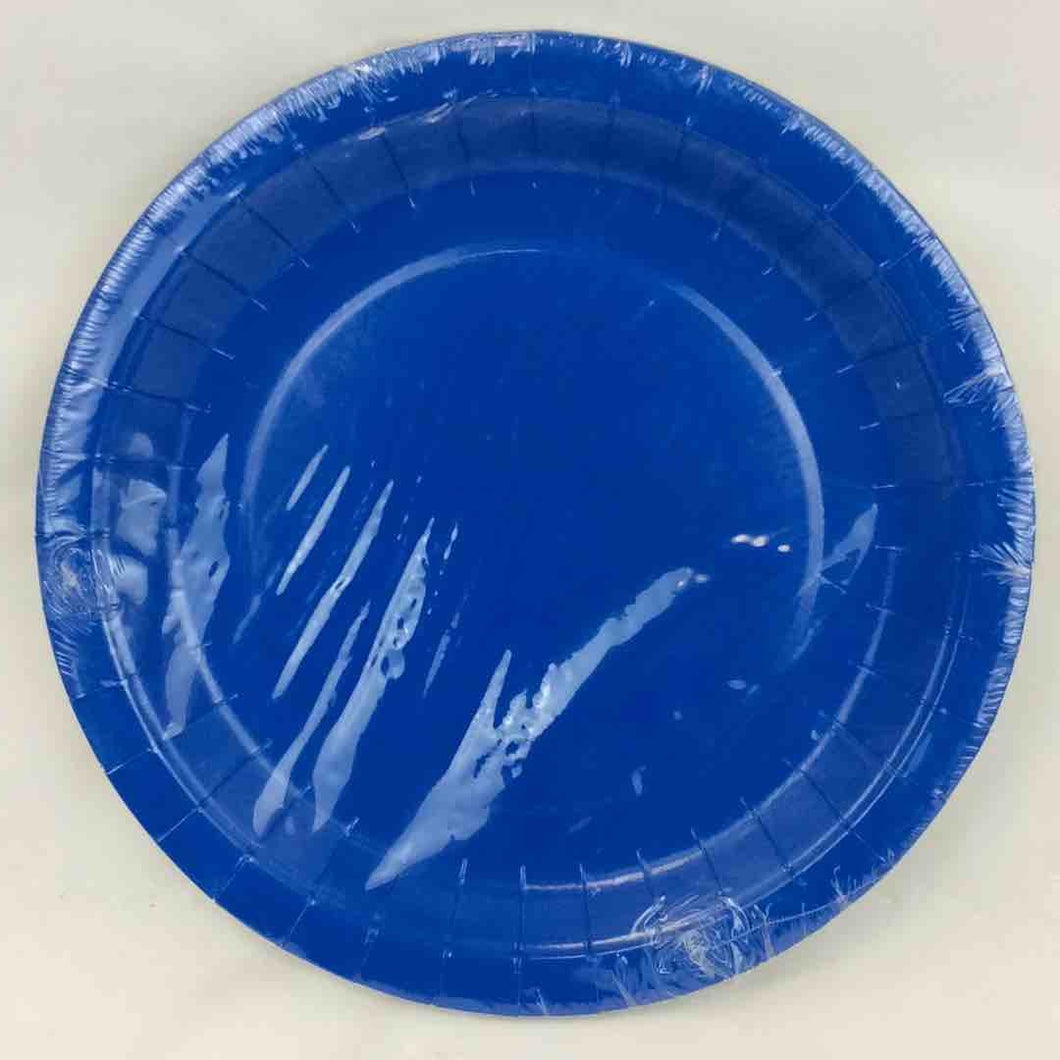 SOLID ROYAL BLUE PLATES 9in  8pcs