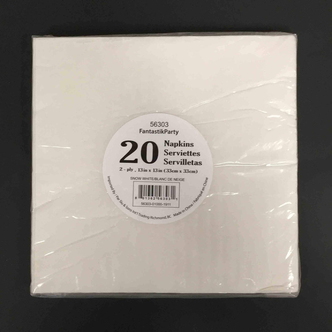 SOLID WHITE NAPKIN LUNCH 20pcs