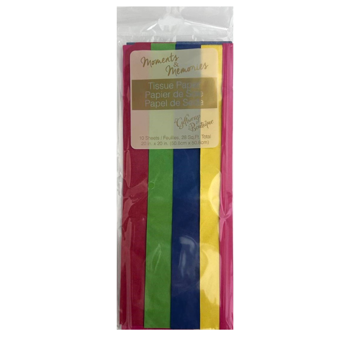 TISSUE PAPER 10CT STEP FOLD MULTICOLOR PREMIUM