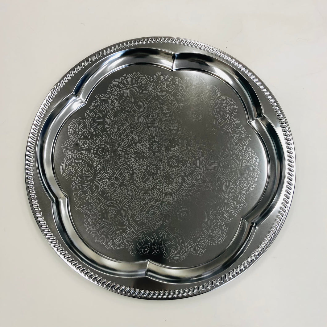 CATERING TIN CHROME PLATE  LARGE ROUND