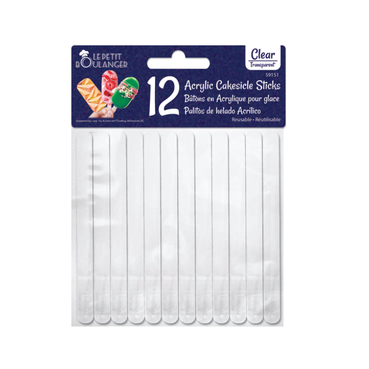 12CT CAKESICLE STICKS CLEAR