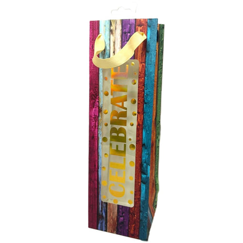 DELUXE WINE BAG WITH PVC WINDOW, CELEBRATE