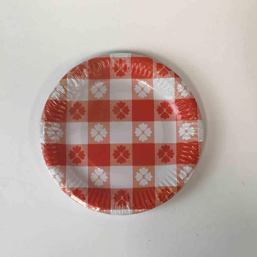 ENSEMBLE GINGHAM PLATES 7in 8pcs