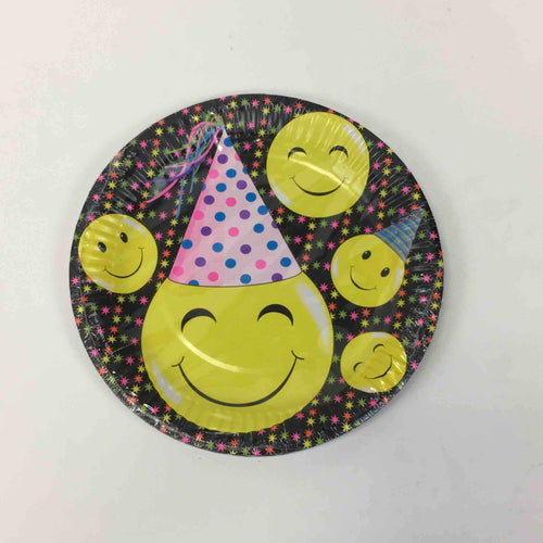 ENSEMBLE HAPPY FACE PLATES 7in 8pcs