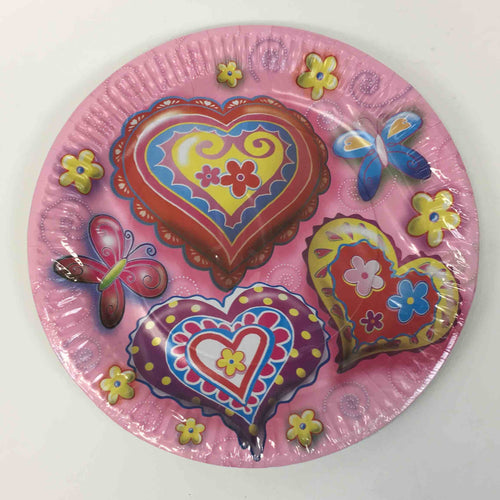 ENSEMBLE GIRL HEART PLATES 9in 6pcs