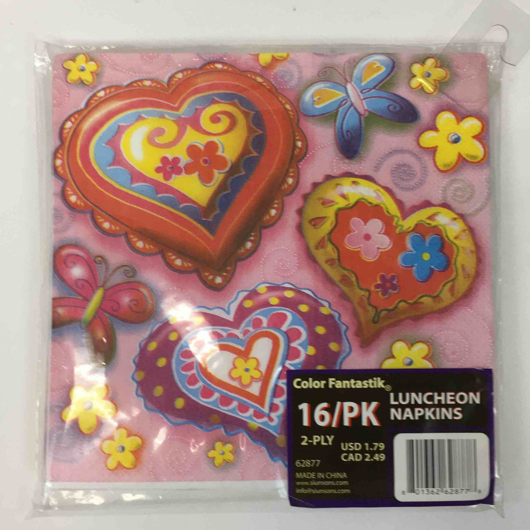 ENSEMBLE GIRL HEART LUNCH NAPKINS 16pcs