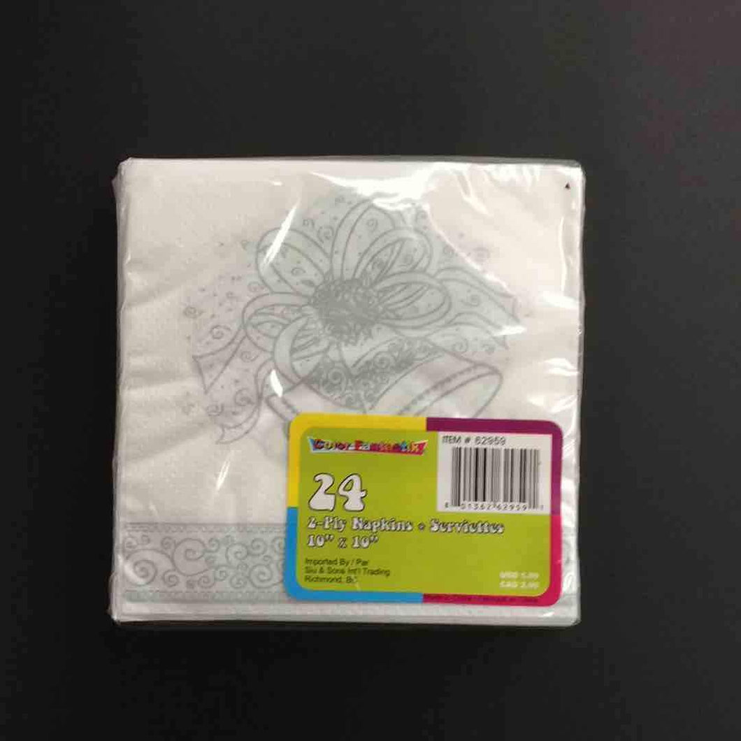 ENSEMBLE WEDDING BEV NAPKINS 24pcs