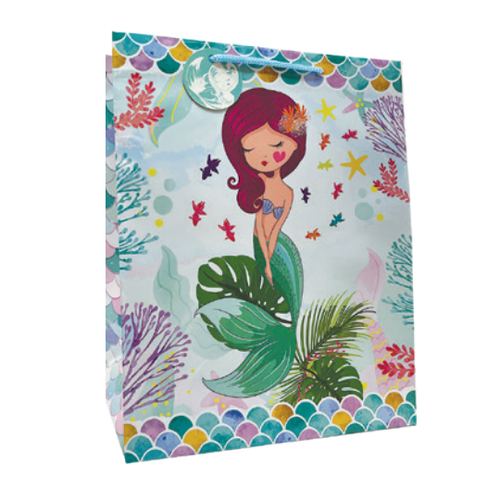 GIFT BAG BIRTHDAY LGE MERMAID