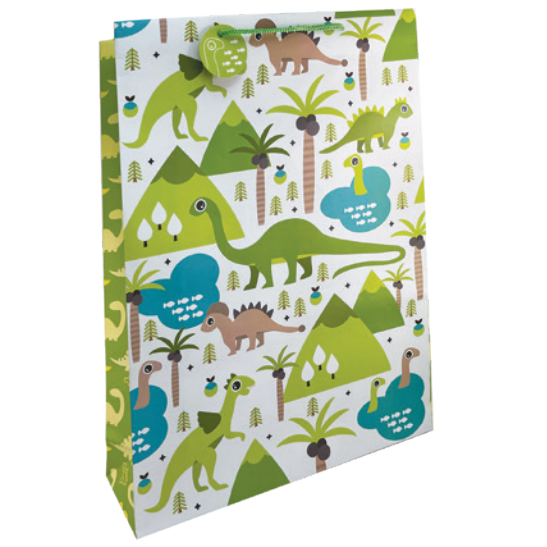 GIFT BAG BIRTHDAY XL DINOSAURS