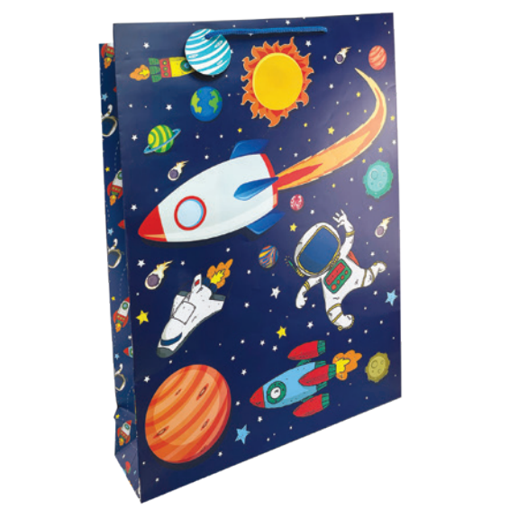 GIFT BAG BIRTHDAY XL SPACESHIPS