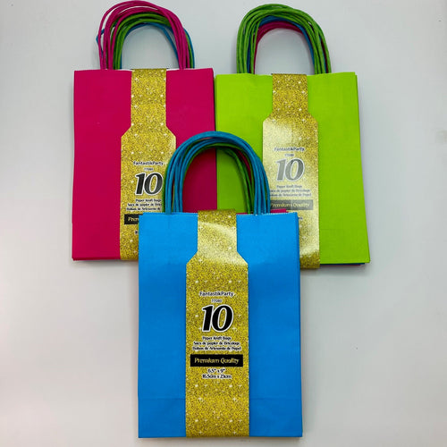 GIFT BAG KRAFT HEAVY DUTY ASST 10PCS