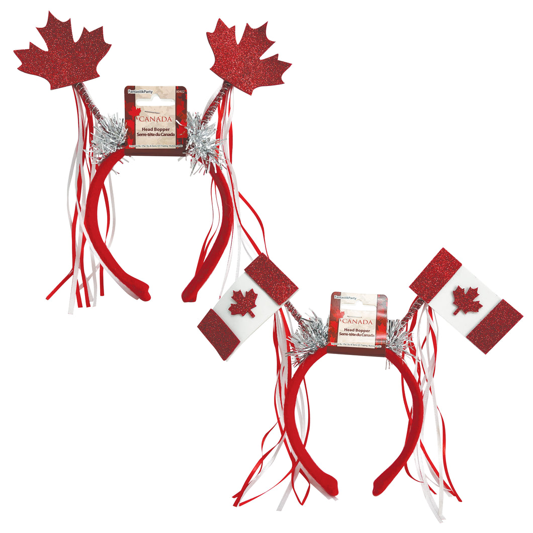 (Temp Out of Stock) CANADA DAY Toy Glitter Headband W/Fringes