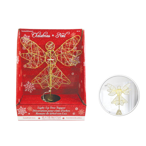 Cmas decor led light-up  angel tree top gold