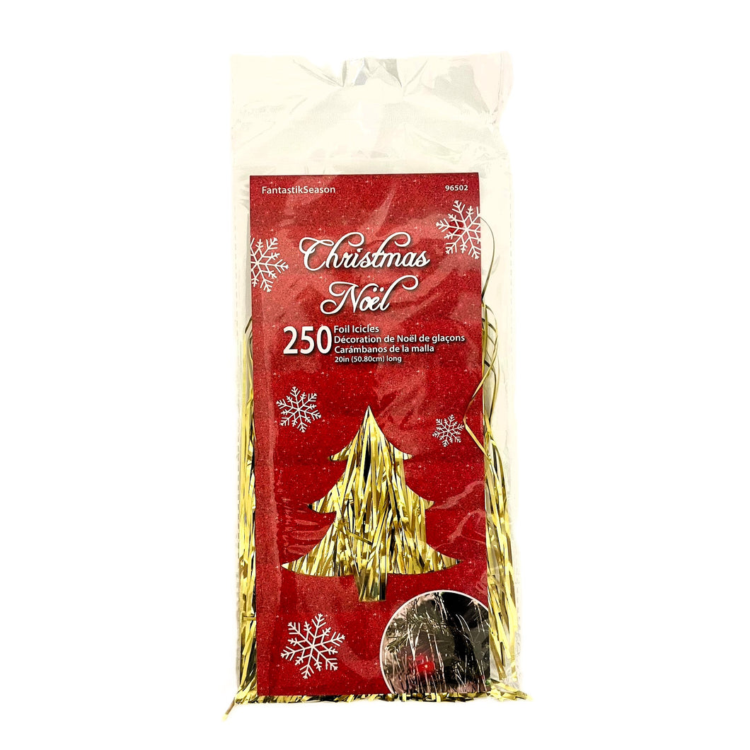 CMAS FOIL DECOR Metallic Icicles Asst 250ct 20