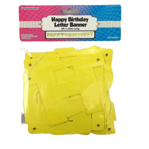 BANNER LETTER HAPPY BIRTHDAY YELLOW