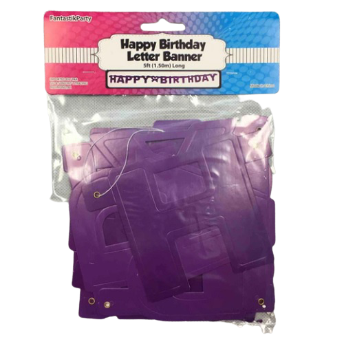 BANNER LETTER HAPPY BIRTHDAY PURPLE