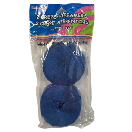 CREPE STREAMERS ROYAL BLUE 2PCS X 81FT