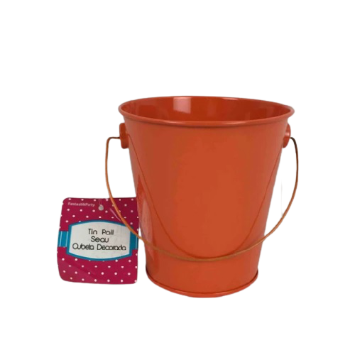 CANDY TIN PAIL ORANGE 4