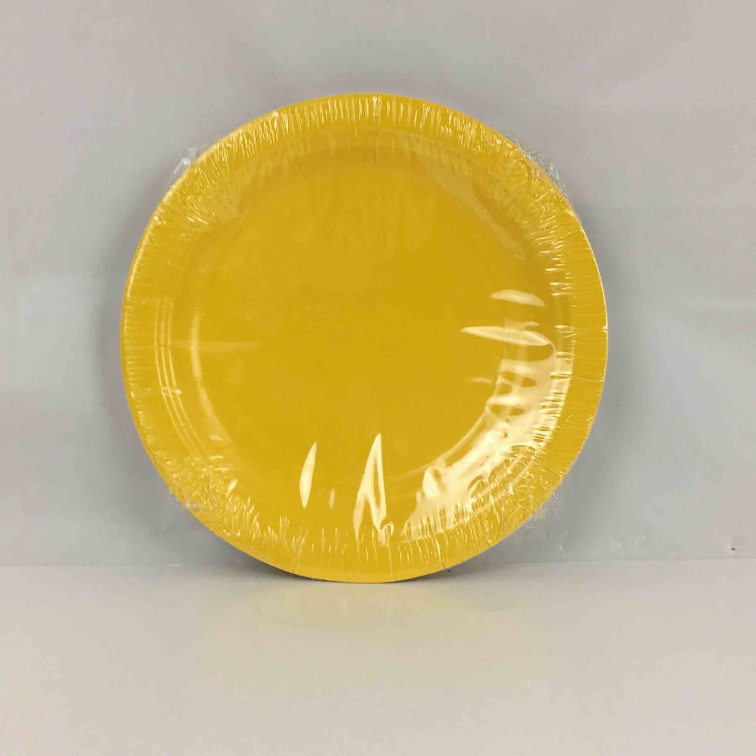 SOLID YELLOW PLATES 7in 16pcs