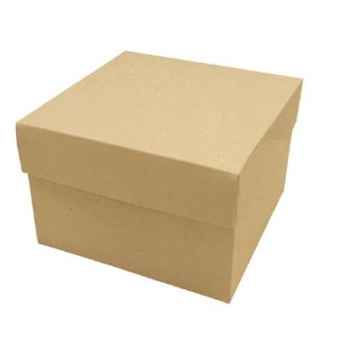 BOX SQUARE GIFT BOX W/ LID 6in KRAFT DIY