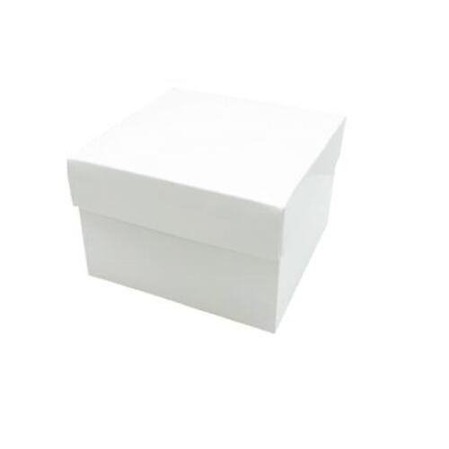 BOX SQUARE GIFT BOX W/ LID 4in WHITE DIY