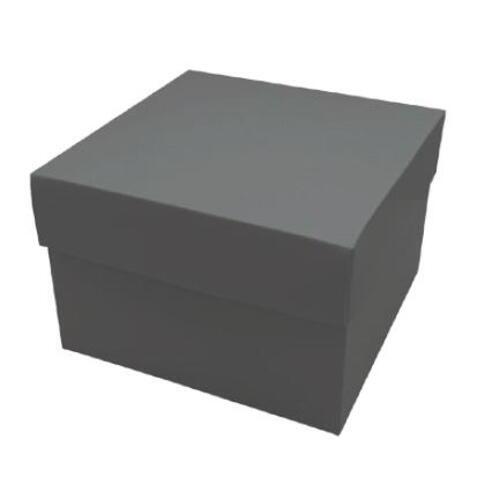 BOX SQUARE GIFT BOX W/ LID 6in CHARCOAL GRAY DIY