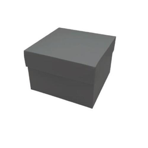 BOX SQUARE GIFT BOX W/ LID 4in CHARCOAL GRAY DIY