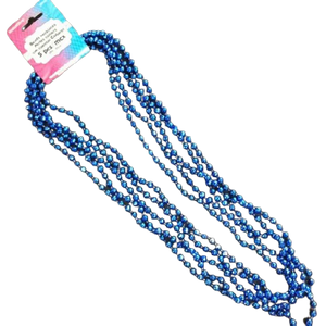 BEAD NECKLACES BLUE 32in 5pcs