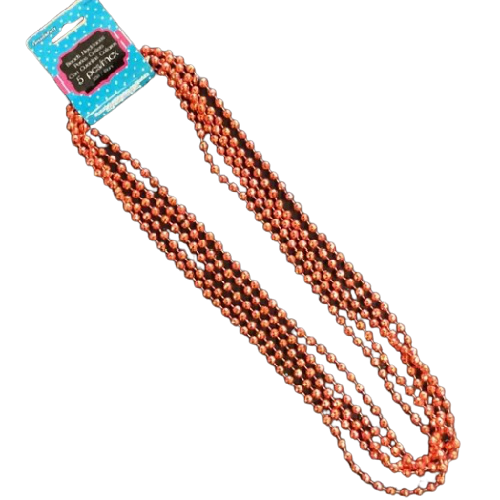 BEAD NECKLACES ORANGE 32in 5pcs