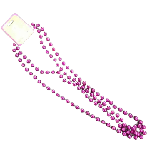 BEAD NECKLACES METALLIC PURPLE 40in 2pcs