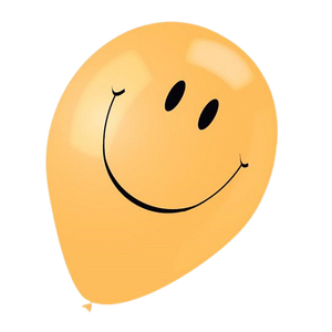 BALLOON LATEX PRINTED 12IN 10PCS SMILEY FACE