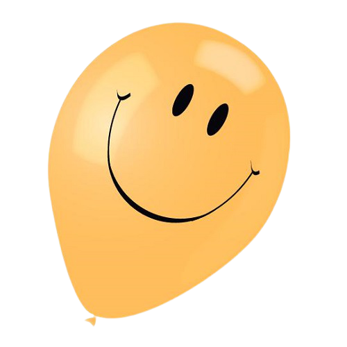 BALLOON LATEX PRINTED 12IN 10PCS SMILEY FACE