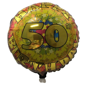 BALLOON FOIL ROUND 18" (Air-filled) 50th Bday