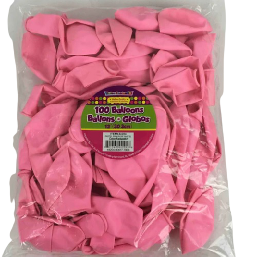 BALLOON LATEX BULK 12in 100pcs Pastel Pink