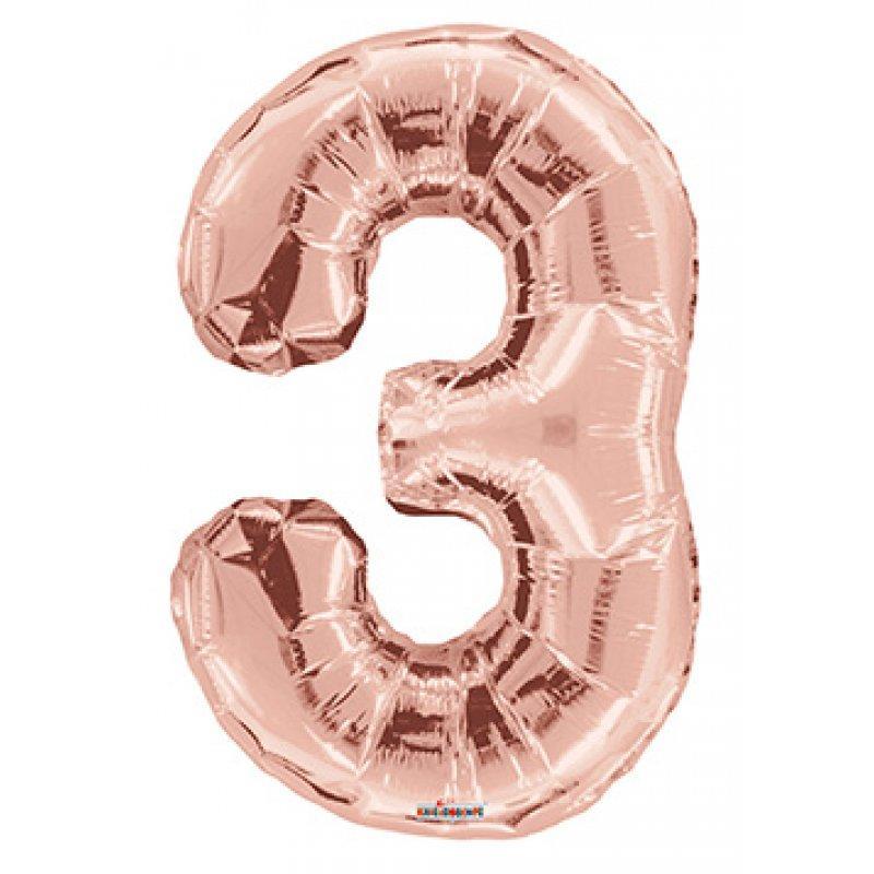 BALLOON FOIL NUMBER 34in Rose Gold 3